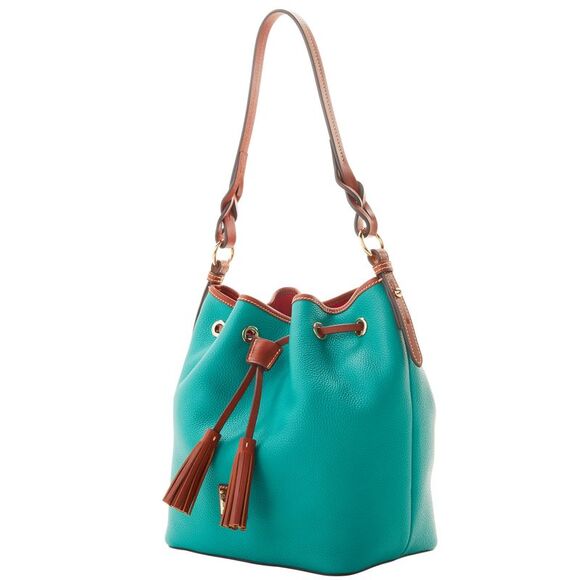 Dooney & Bourke Pebble Grain Tasha Drawstring Shoulder Bag - Spearmint - Picture 2 of 4